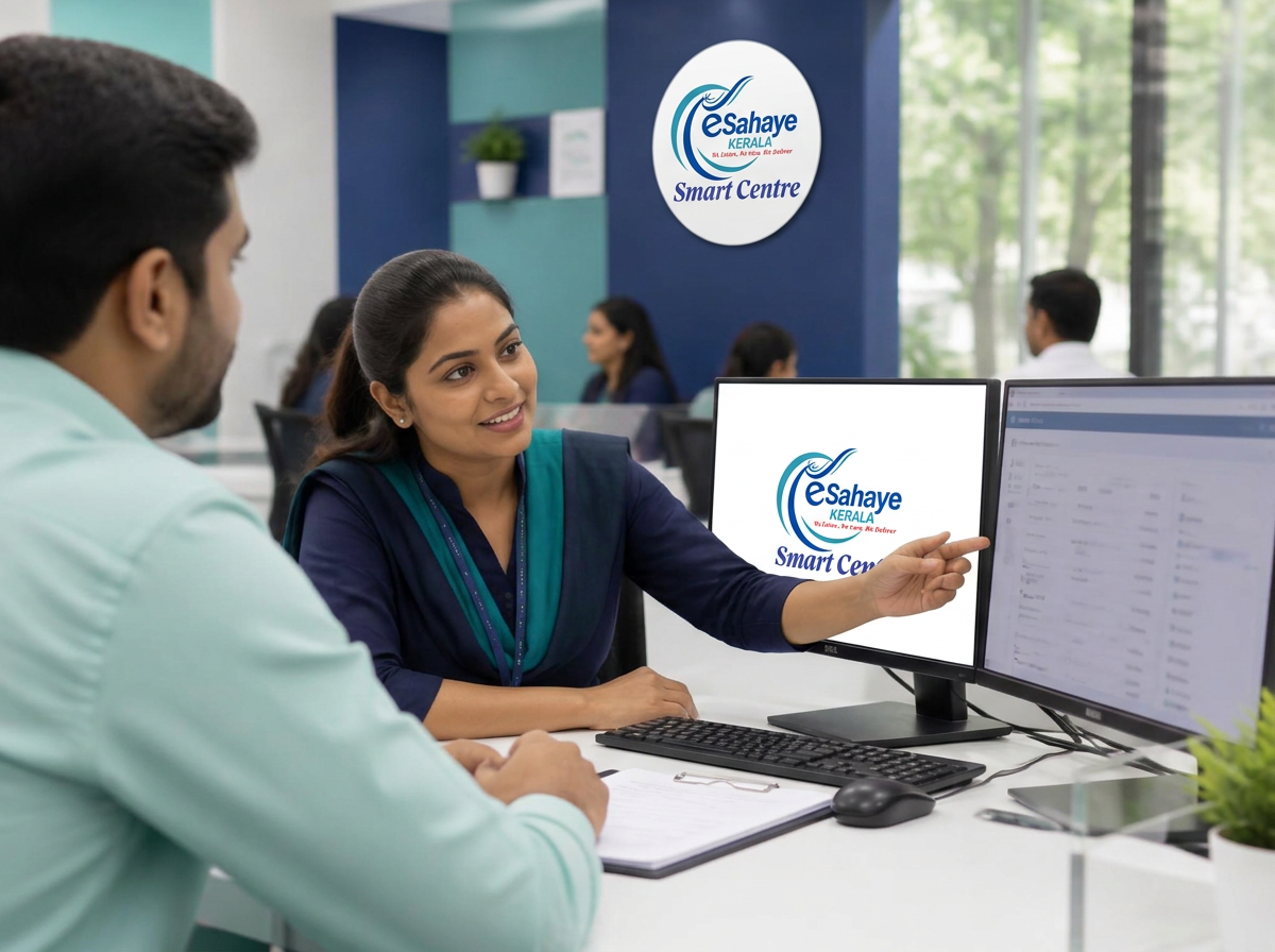 eSahaye service centre staff assisting a customer with the business dashboard